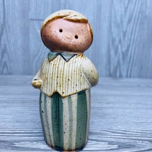Vintage Pottery Boy, Salt or Pepper Shaker by Fitz and Floyd Vintage Earthenware